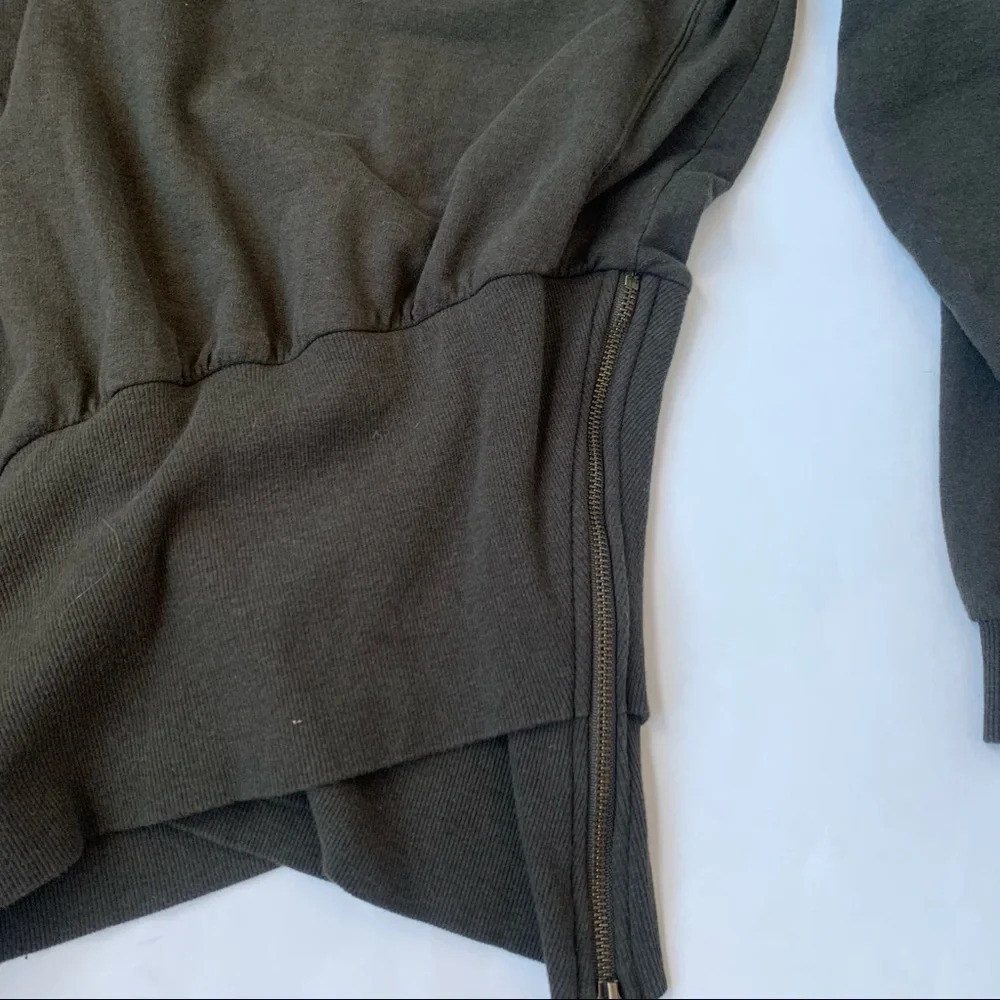Young Fabulous & Broke Olive Green Turtle Neck Asymmetric Sweater Dress Small - Picture 7 of 10